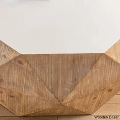 Dreightone Three-Dimensional Embossed Pattern Design Coffee And Center Table Round Wood