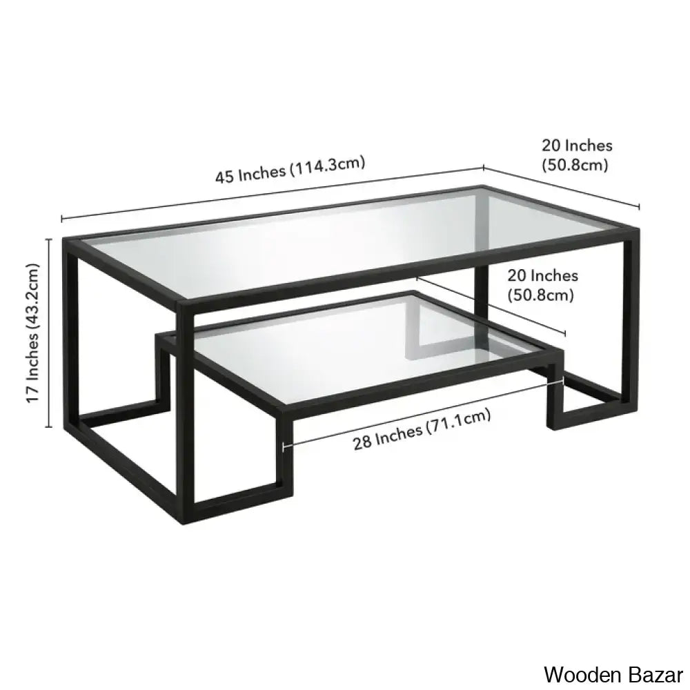 Dren Glass Top Coffee And Center Table