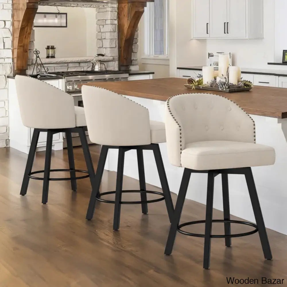 Drisha Swivel 25.98’’ Counter And Bar Stool (Set Of 3)