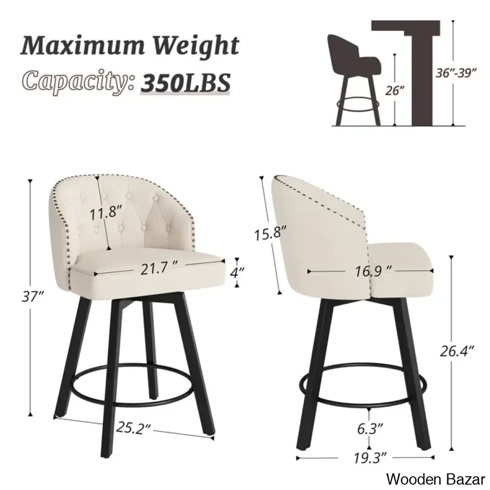 Drisha Swivel 25.98’’ Counter And Bar Stool (Set Of 3)