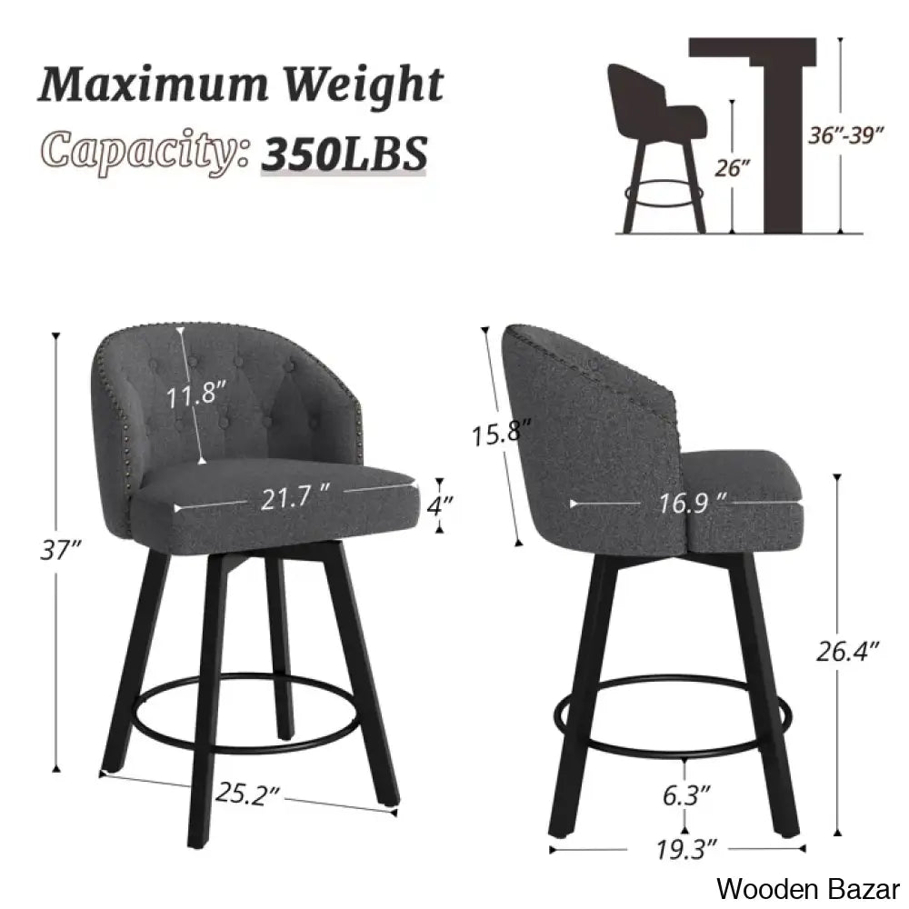 Drisha Swivel 25.98’’ Counter And Bar Stool (Set Of 3)