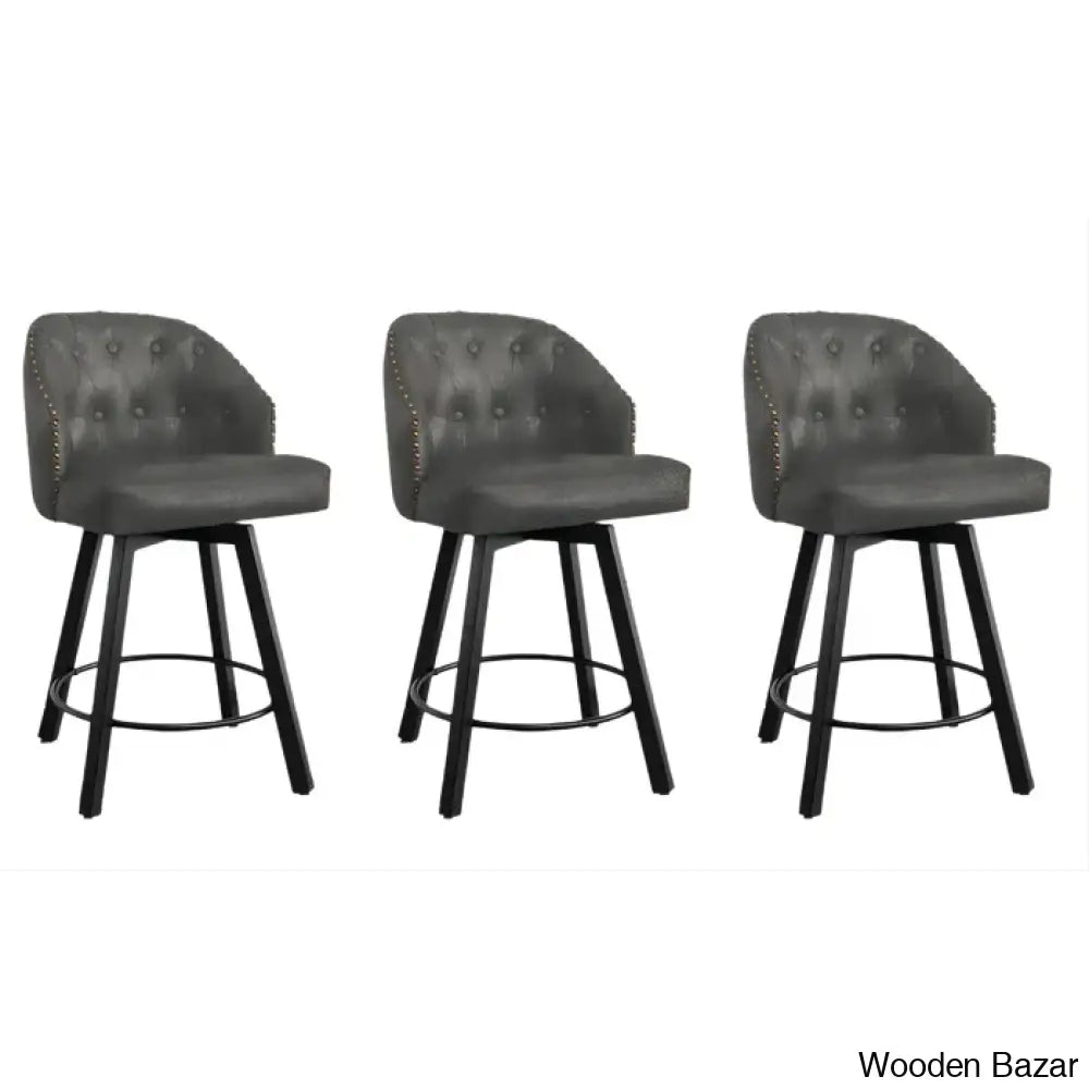 Drisha Swivel 25.98’’ Counter And Bar Stool (Set Of 3)