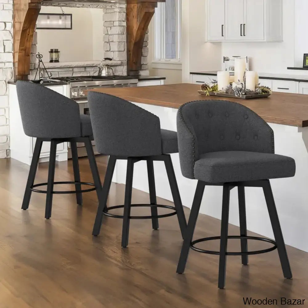 Drisha Swivel 25.98’’ Counter And Bar Stool (Set Of 3)