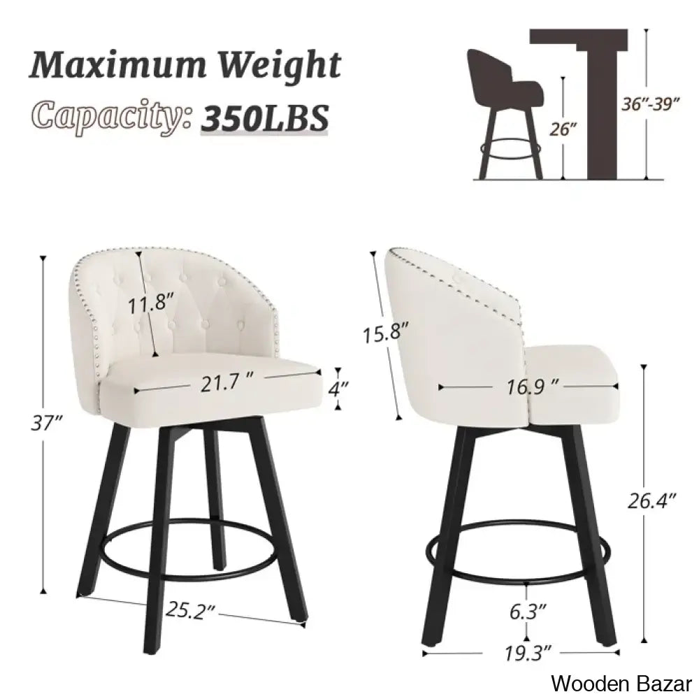 Drishf Swivel 25.98’’ Counter And Bar Stool (Set Of 3)