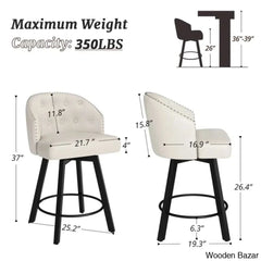Drishf Swivel 25.98’’ Counter And Bar Stool (Set Of 3)