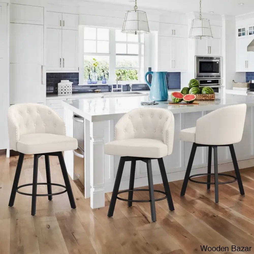 Drishf Swivel 25.98’’ Counter And Bar Stool (Set Of 3)