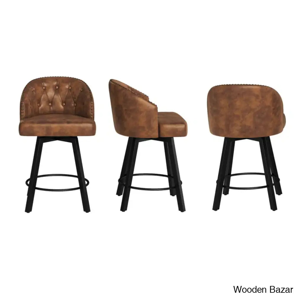 Drishf Swivel 25.98’’ Counter And Bar Stool (Set Of 3)