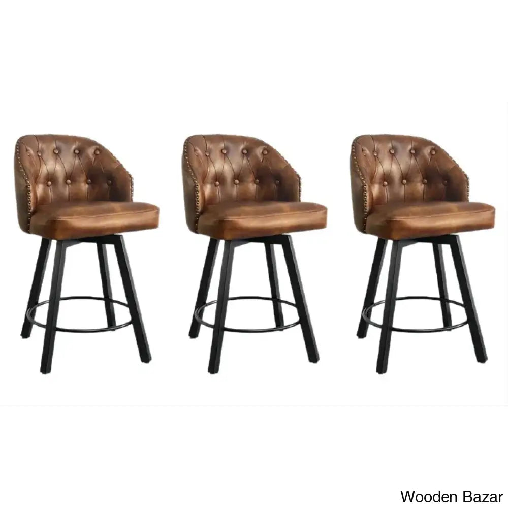 Drishf Swivel 25.98’’ Counter And Bar Stool (Set Of 3)