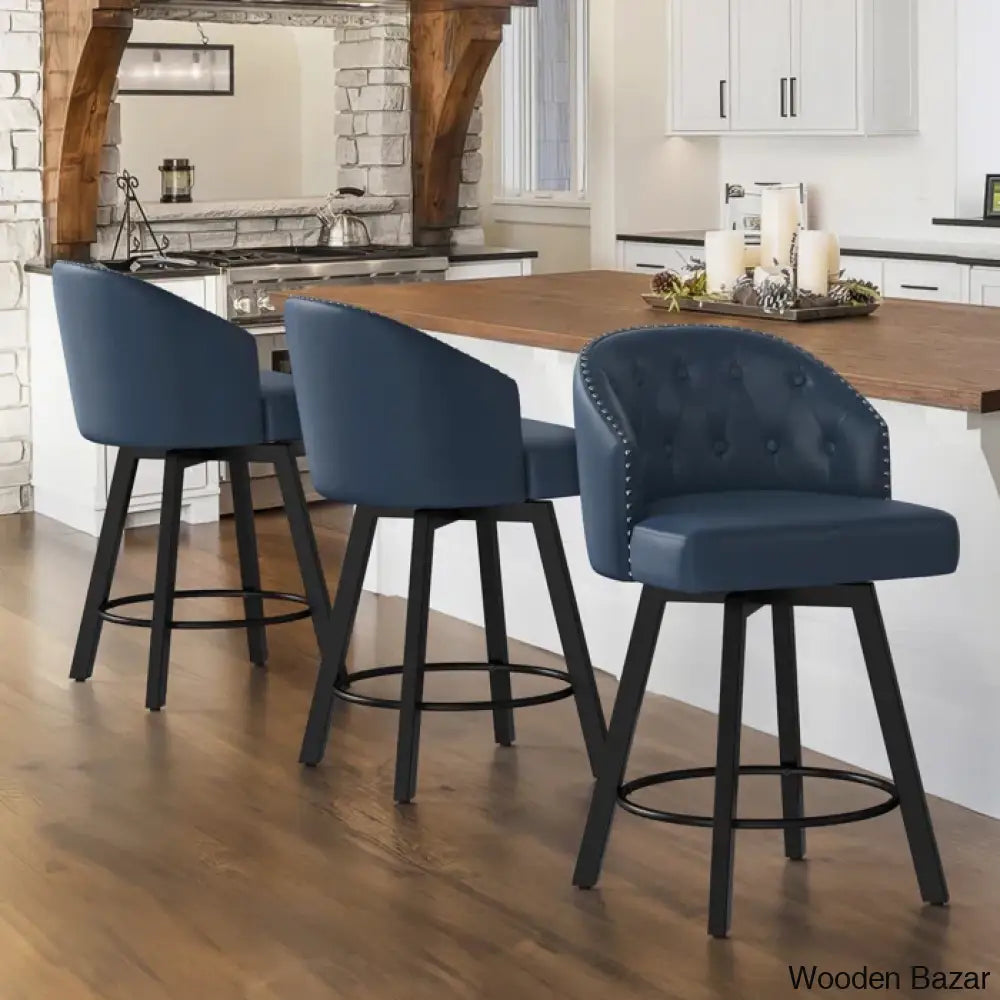 Drishf Swivel 25.98’’ Counter And Bar Stool (Set Of 3)