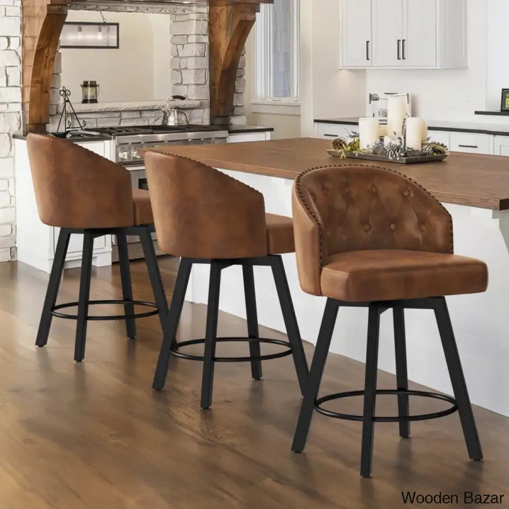 Drishf Swivel 25.98’’ Counter And Bar Stool (Set Of 3)