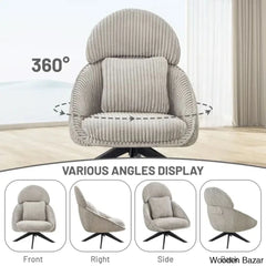 Drony Best Swivel Accent Chair With Pillow Comfy Lounge