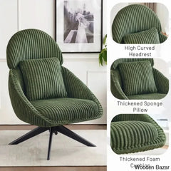 Drony Best Swivel Accent Chair With Pillow Comfy Lounge