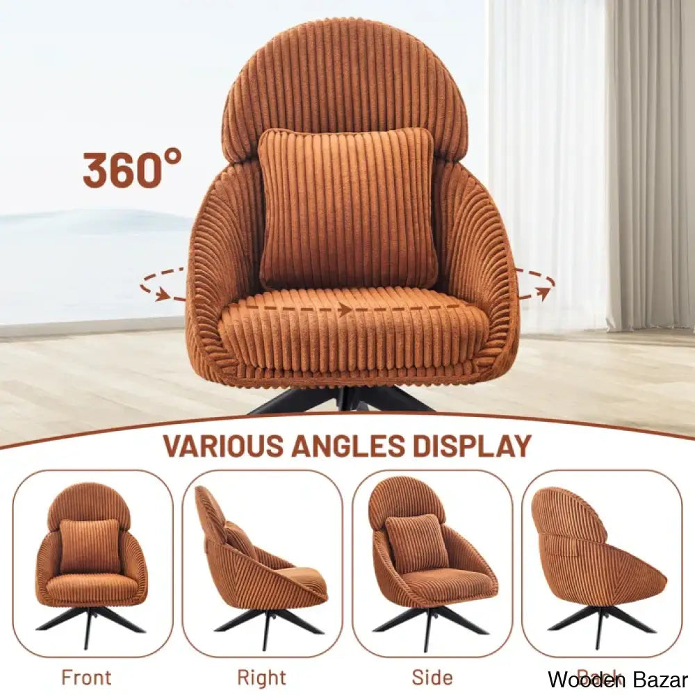 Drony Best Swivel Accent Chair With Pillow Comfy Lounge