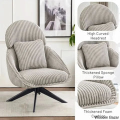 Drony Best Swivel Accent Chair With Pillow Comfy Lounge