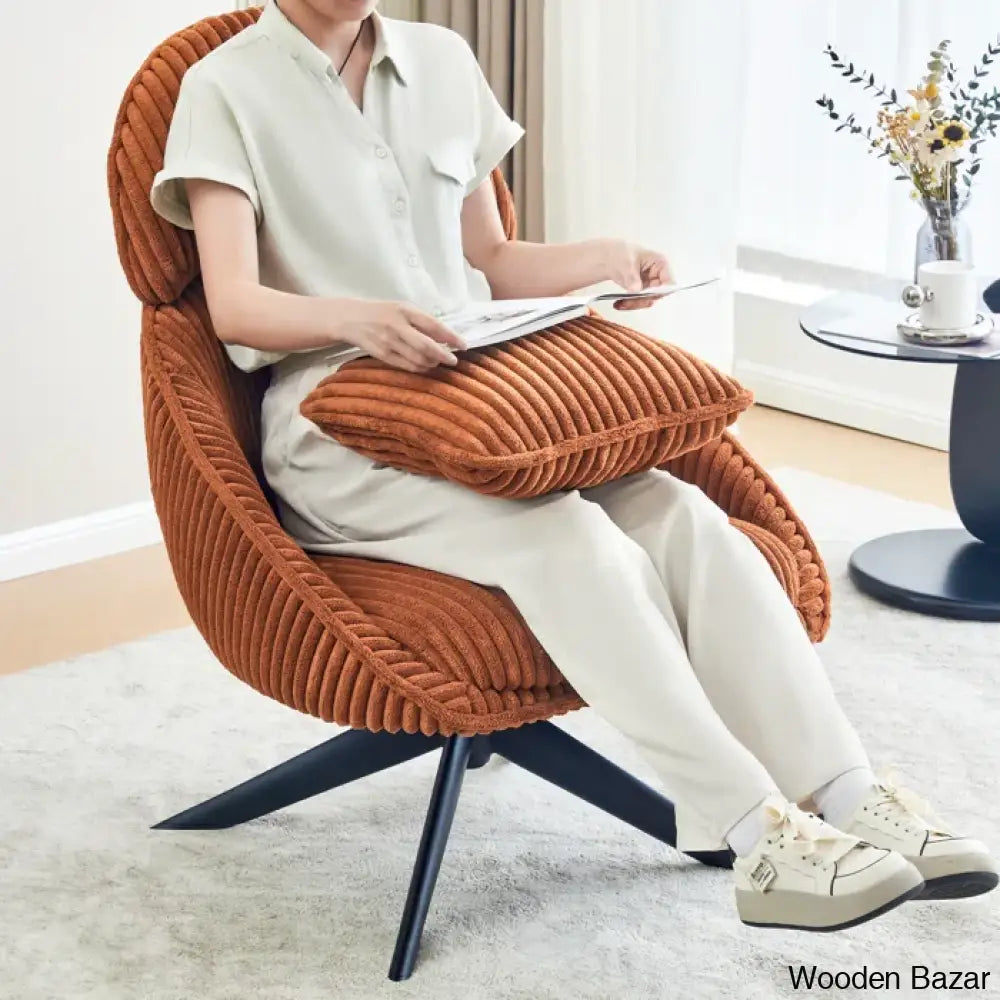 Drony Best Swivel Accent Chair With Pillow Comfy Lounge