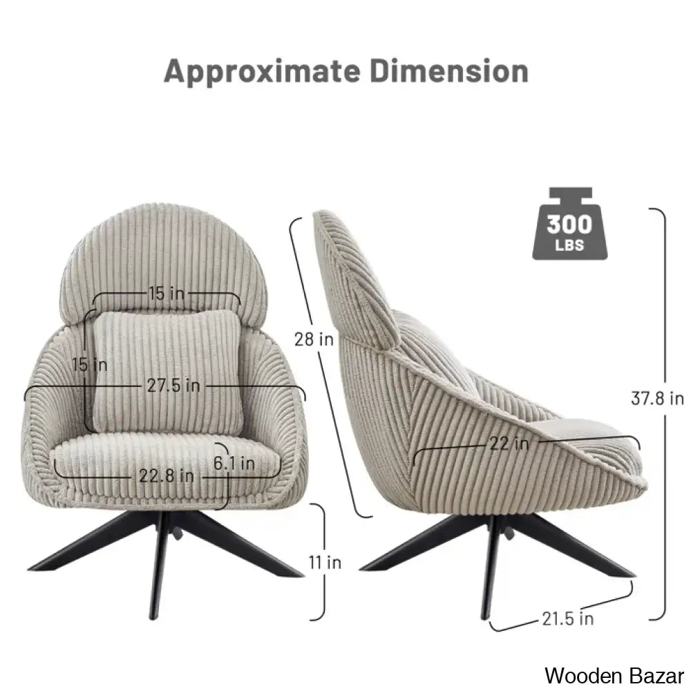 Drony Best Swivel Accent Chair With Pillow Comfy Lounge