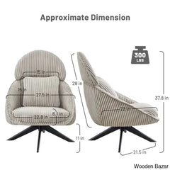 Drony Best Swivel Accent Chair With Pillow Comfy Lounge