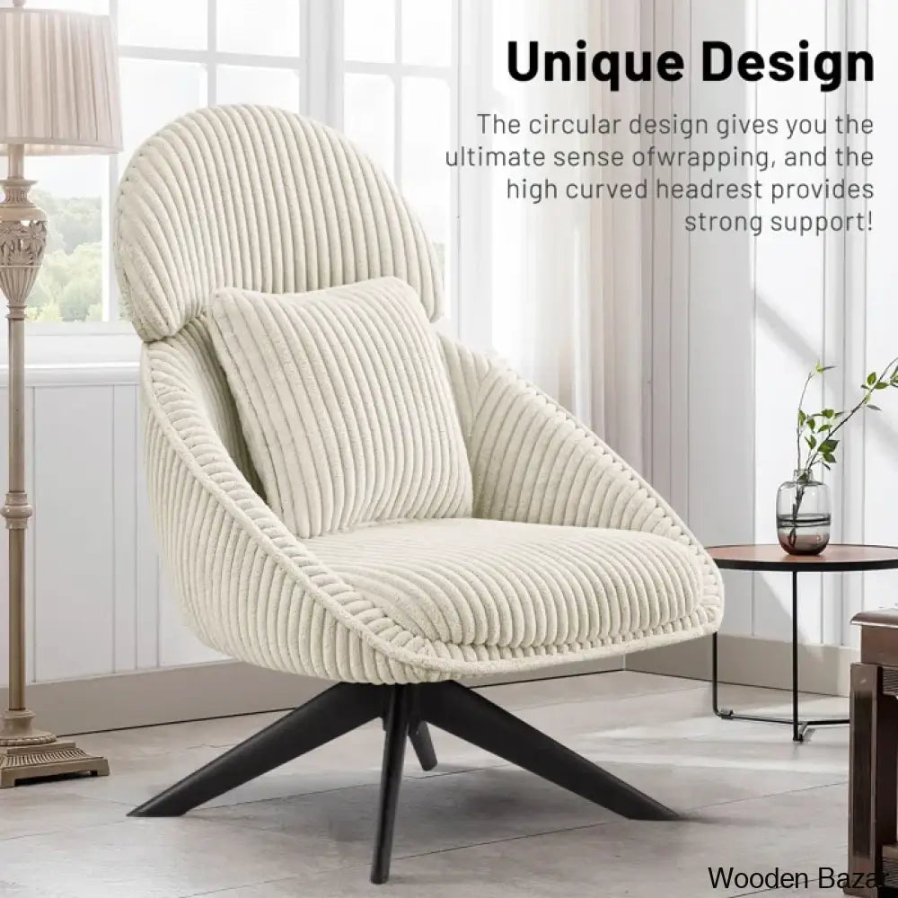 Drony Best Swivel Accent Chair With Pillow Comfy Lounge