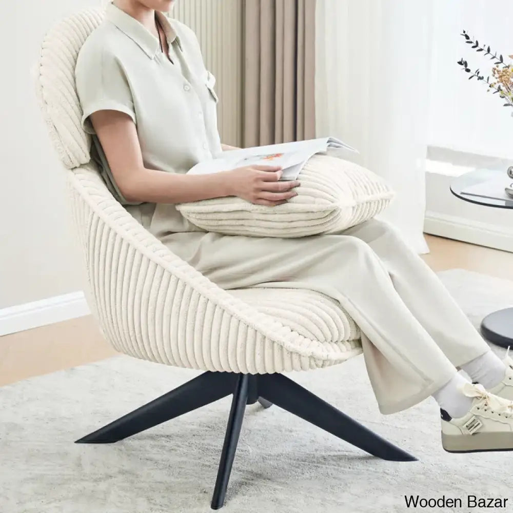 Drony Best Swivel Accent Chair With Pillow Comfy Lounge
