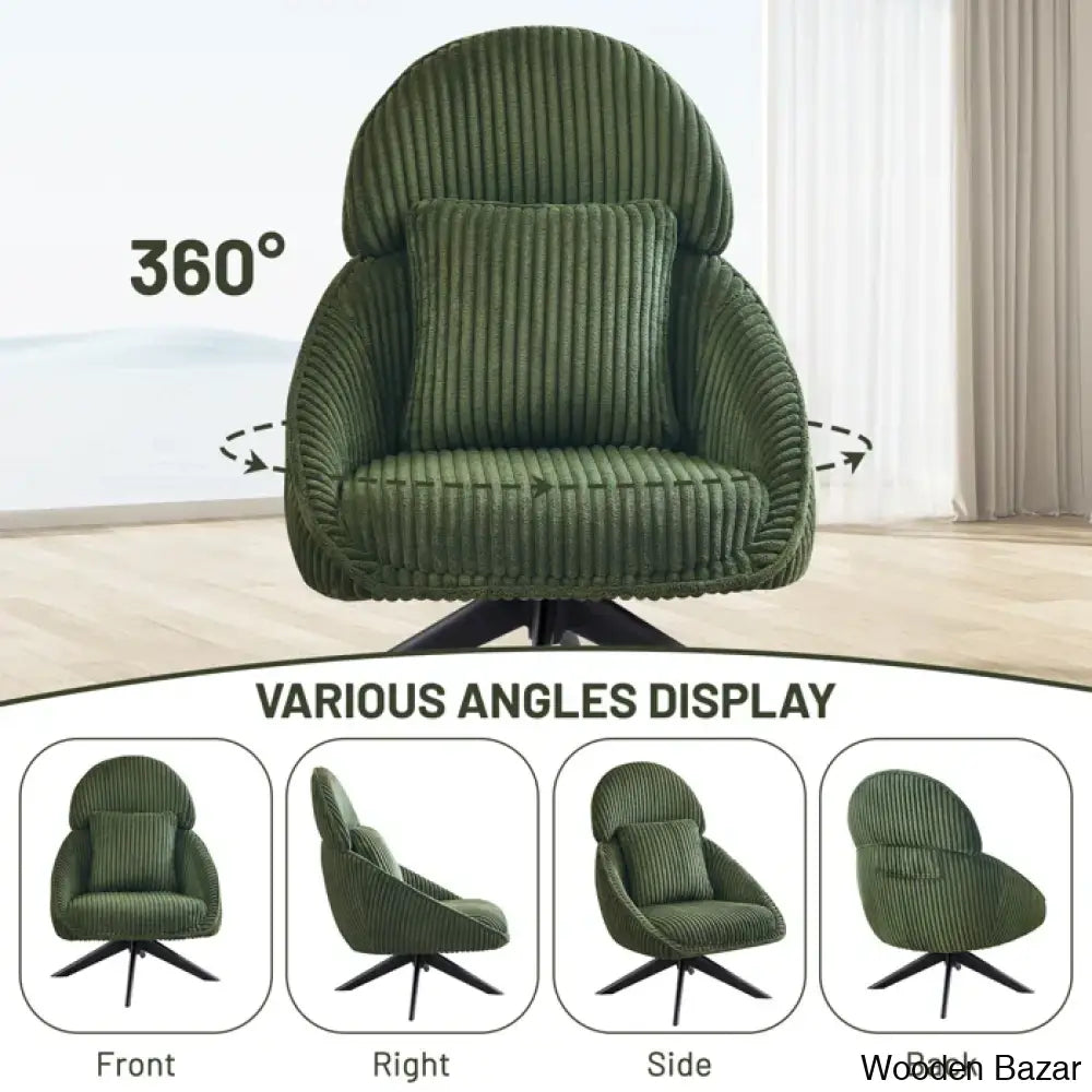Drony Best Swivel Accent Chair With Pillow Comfy Lounge