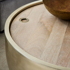 Kujala Drum Storage Coffee Table - Wooden Bazar