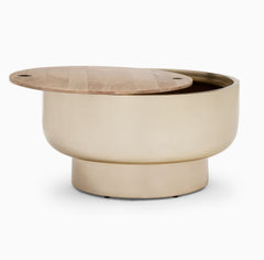 Kujala Drum Storage Coffee Table - Wooden Bazar