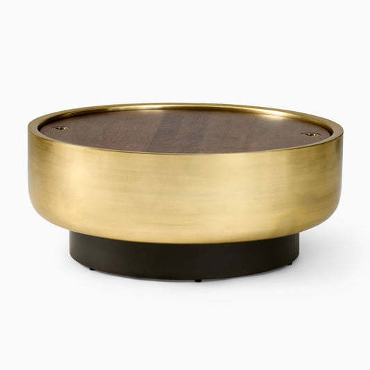Kujala Drum Storage Coffee Table - Wooden Bazar
