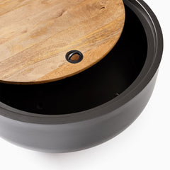 Kujala Drum Storage Coffee Table - Wooden Bazar