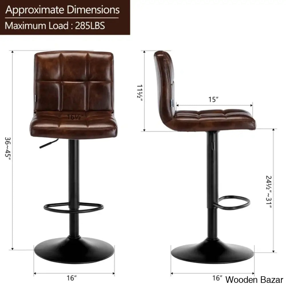 Duho Swivel Adjustable Height Counter And Bar Stool (Set Of 2)