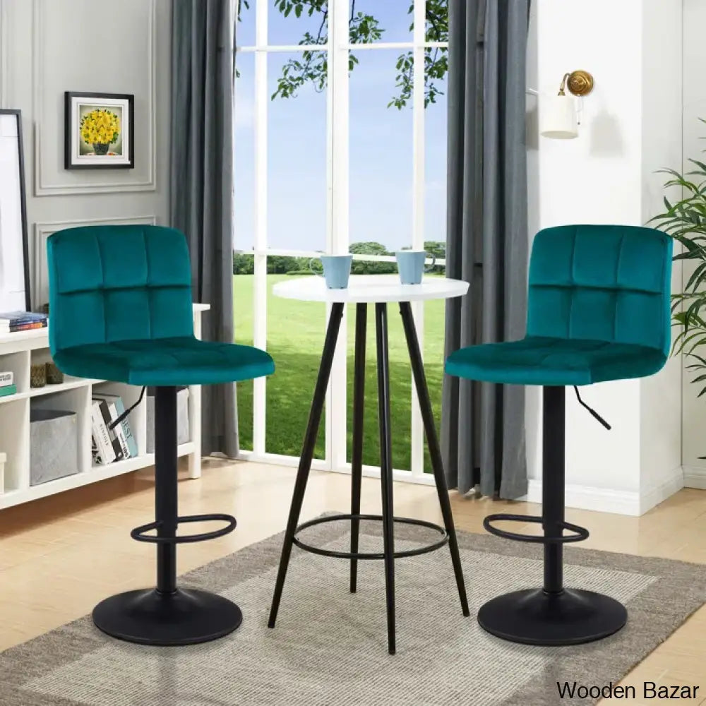 Duho Swivel Adjustable Height Counter And Bar Stool (Set Of 2)