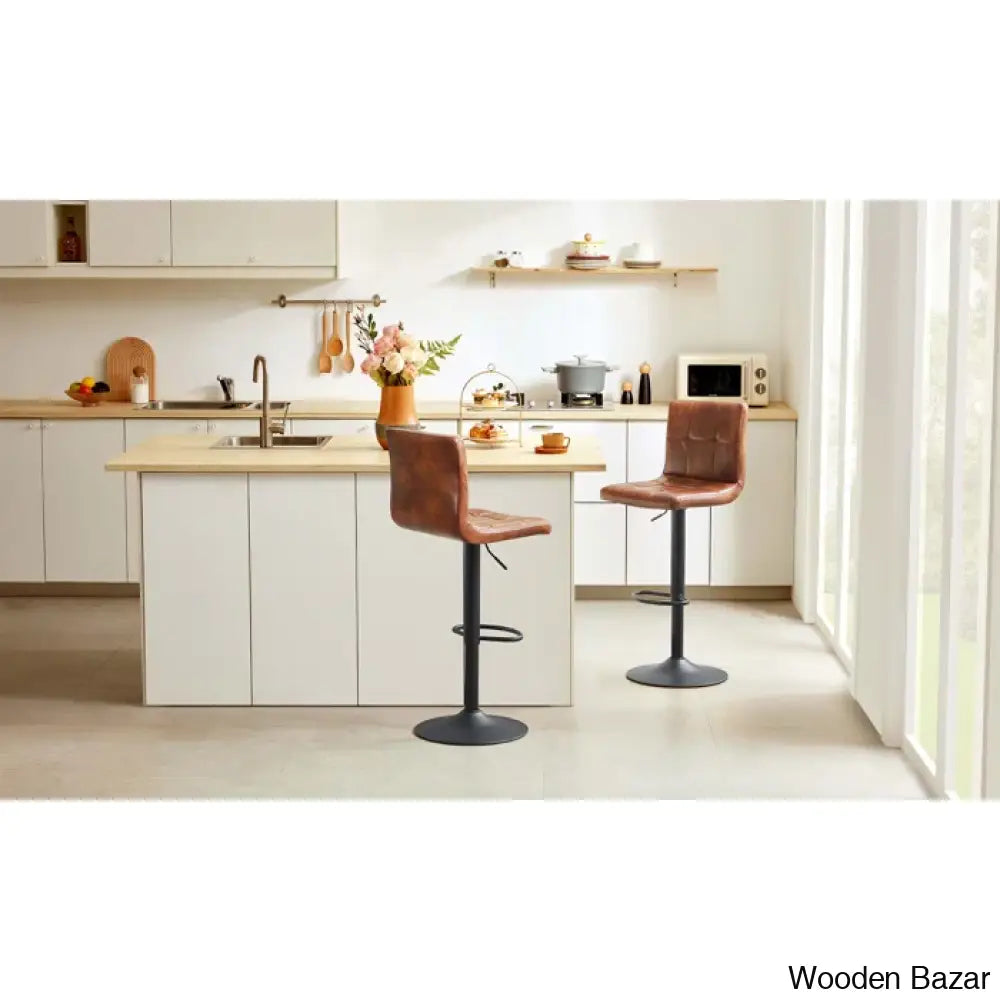 Duho Swivel Adjustable Height Counter And Bar Stool (Set Of 2)