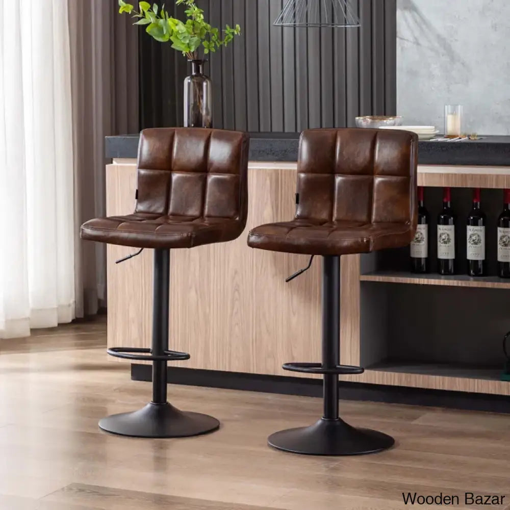 Duho Swivel Adjustable Height Counter And Bar Stool (Set Of 2)