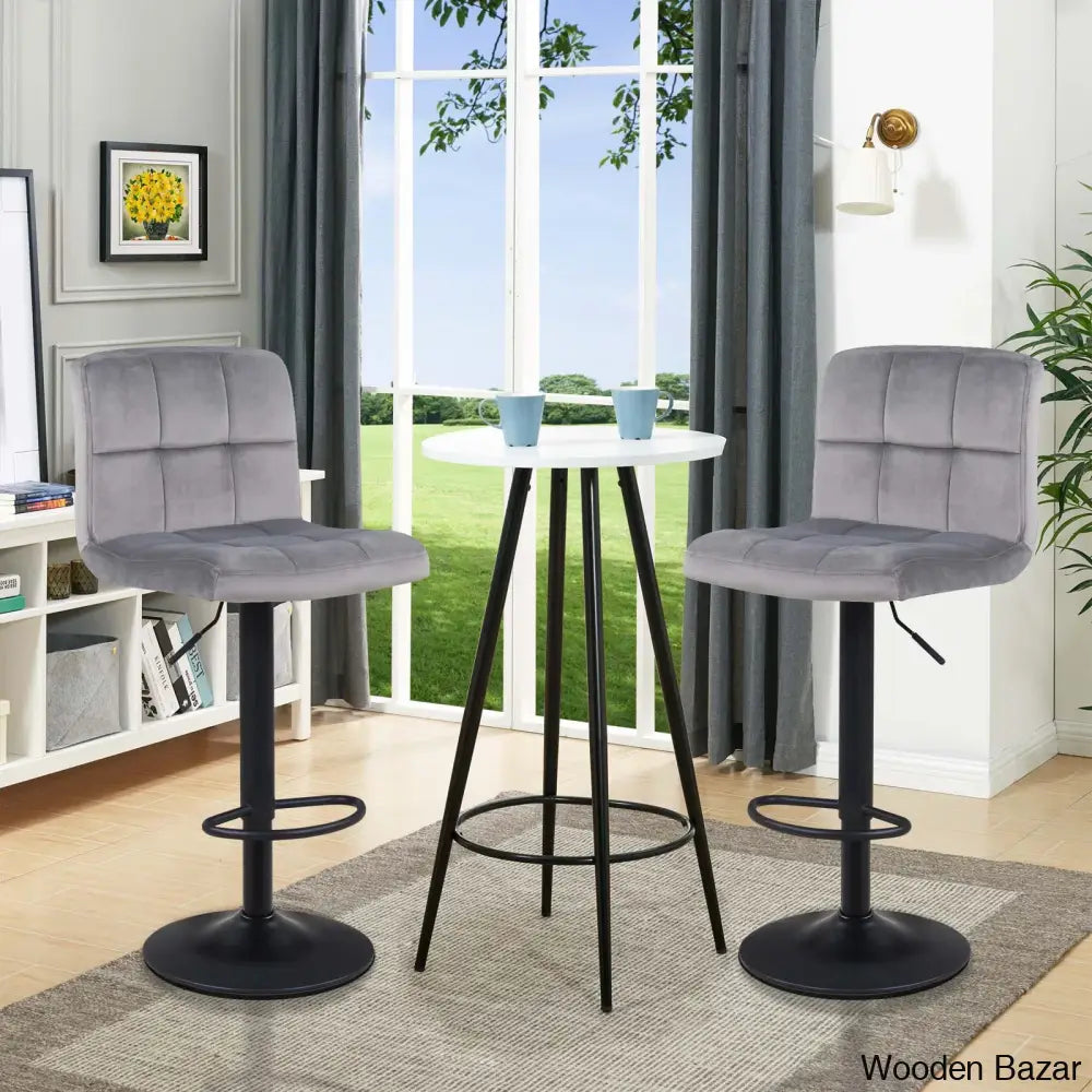 Duho Swivel Adjustable Height Counter And Bar Stool (Set Of 2)