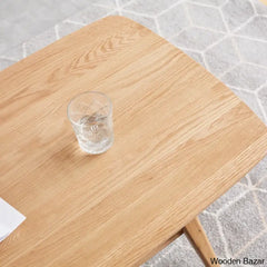Dulcion Coffee And Center Table Natural Wood Living Room With Storage Shelf Writing Desk