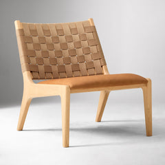 Qinnen Leather Slipper Chair - Wooden bazar