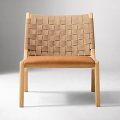 Qinnen Leather Slipper Chair - Wooden bazar