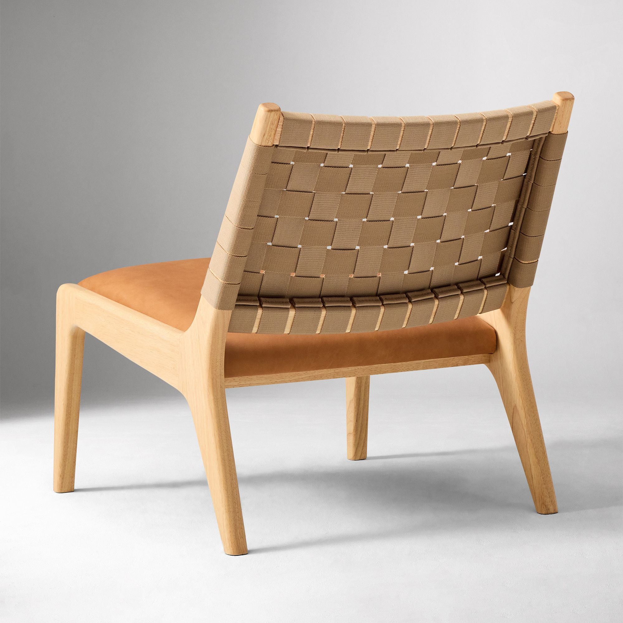 Qinnen Leather Slipper Chair - Wooden bazar