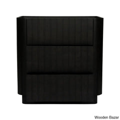 Dunley Beautifully Crafted 3-Drawer Chest Modern Storage Solution With Timeless Design Black