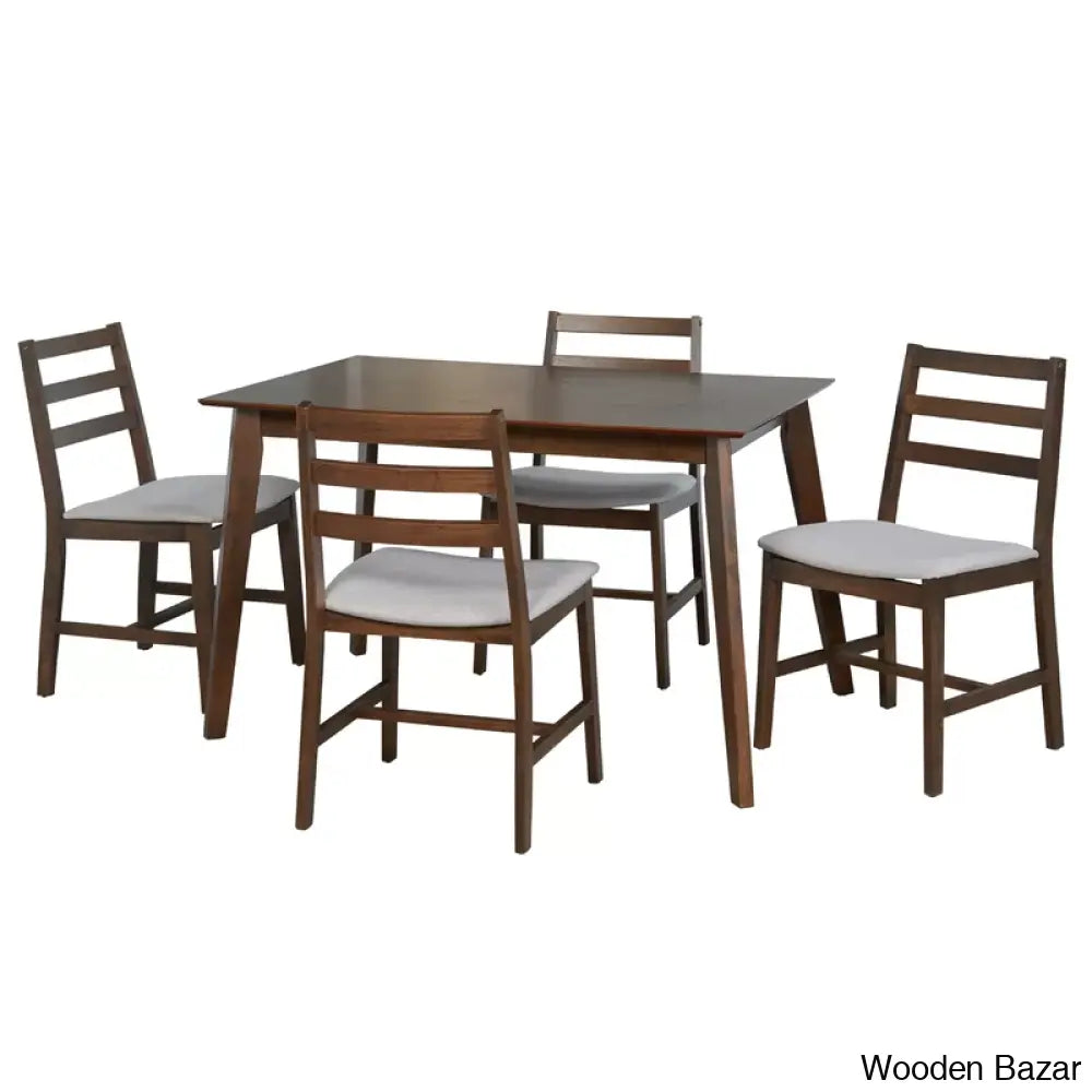 Dunstan Modern 4 Seater Elegant Dining Table Set - Wooden Bazar