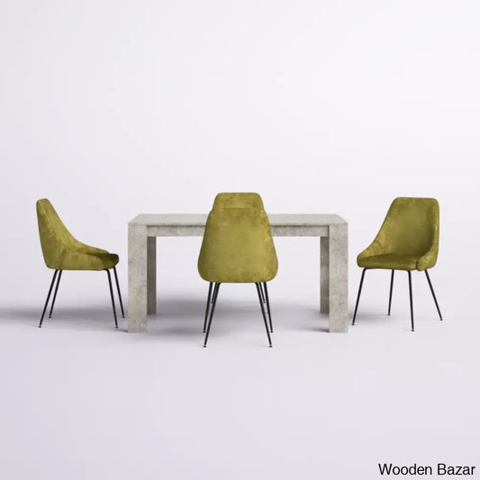 Dunstan Stylish 4 Seater Dining Table Set - Wooden Bazar