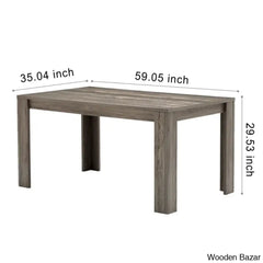 Dunstan Stylish 4 Seater Dining Table Set - Wooden Bazar