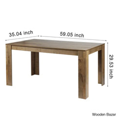 Dunstan Stylish 4 Seater Dining Table Set - Wooden Bazar