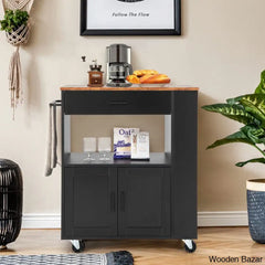 Dyeisha Wood Kitchen Cart Trolley Cart Cabinet Kitchen Island With Storage