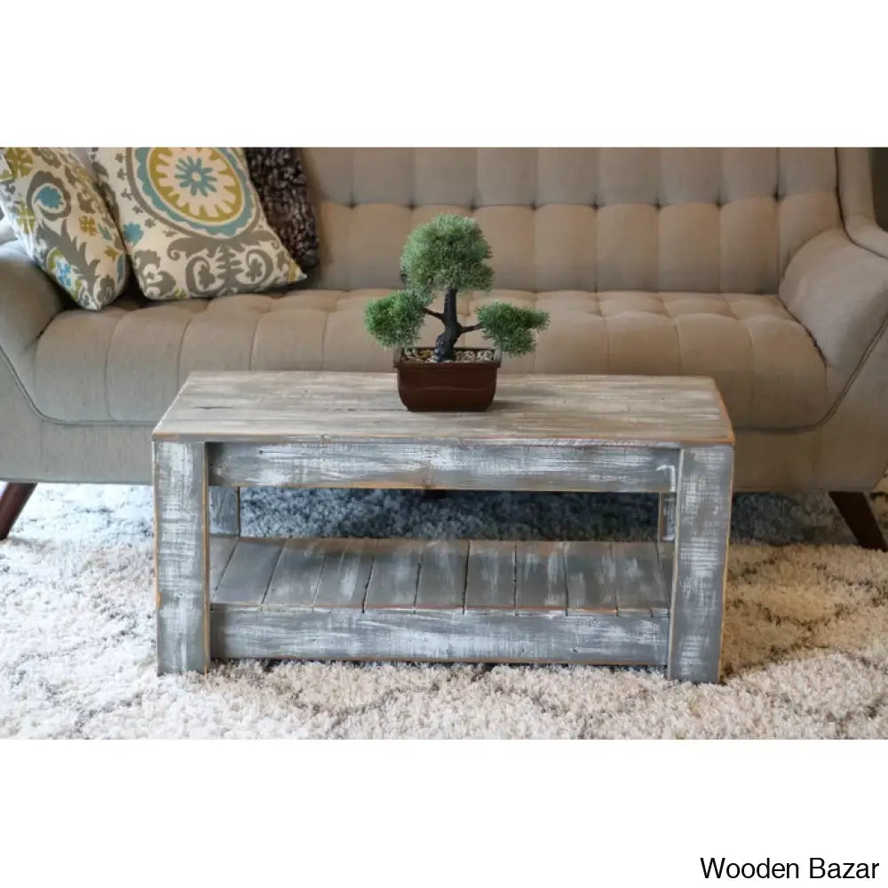 Easthampcton Solid Wood Coffee And Center Table Weathered Gray