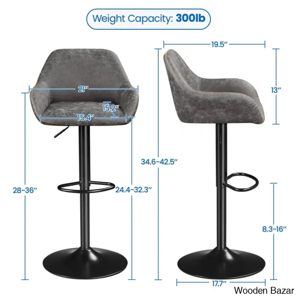 Eastways Swivel Upholstered Adjustable Height Counter And Bar Stool With Metal Frame (Set Of 2)