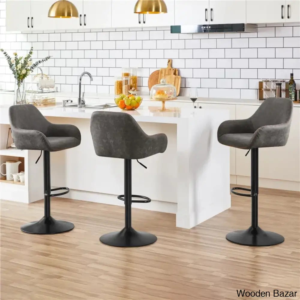 Eastways Swivel Upholstered Adjustable Height Counter And Bar Stool With Metal Frame (Set Of 2)