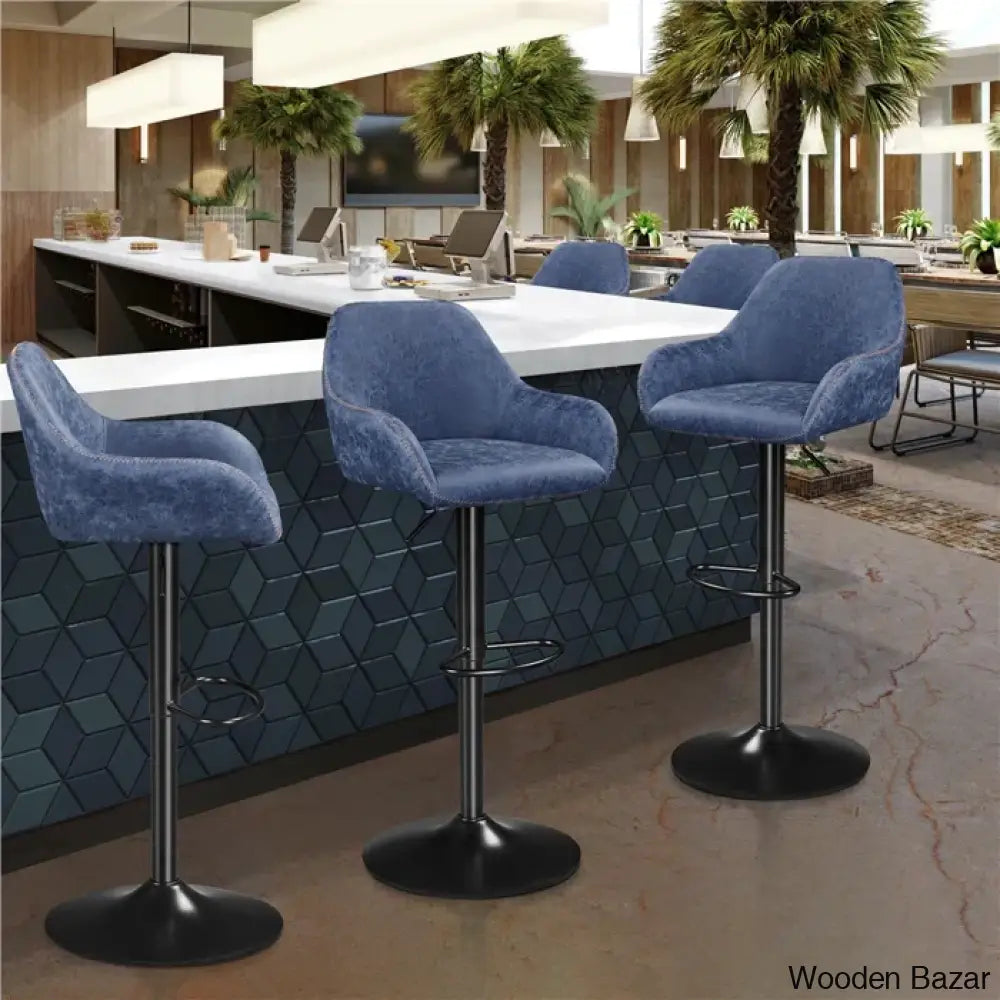 Eastways Swivel Upholstered Adjustable Height Counter And Bar Stool With Metal Frame (Set Of 2)