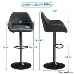 Eastways Swivel Upholstered Adjustable Height Counter And Bar Stool With Metal Frame (Set Of 2)