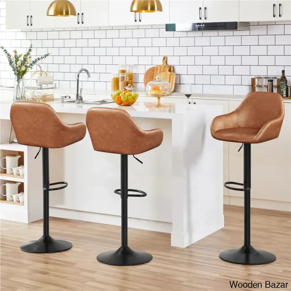 Eastways Swivel Upholstered Adjustable Height Counter And Bar Stool With Metal Frame (Set Of 2)