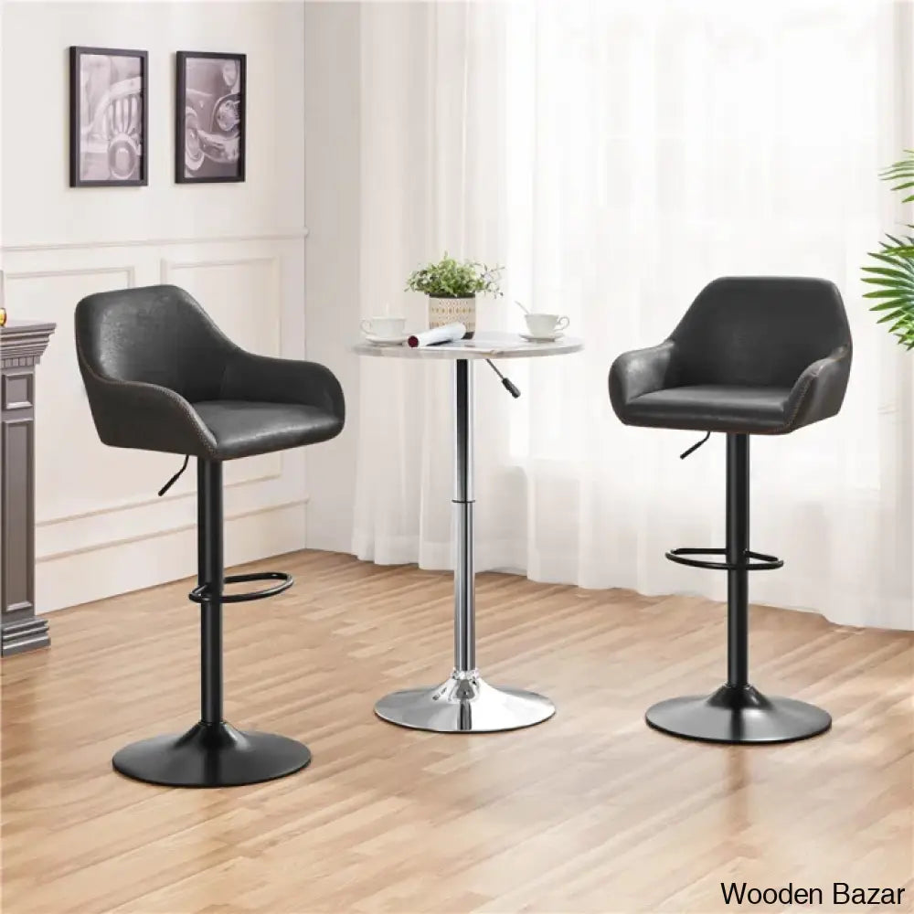 Eastways Swivel Upholstered Adjustable Height Counter And Bar Stool With Metal Frame (Set Of 2)